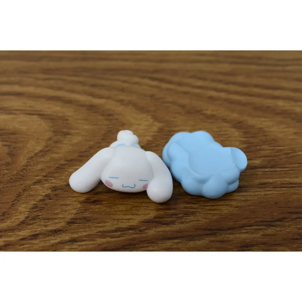 Sanrio Cinnamoroll Mini Figure Sitting on Blue Cloud Kawaii Collectible PVC Toy
